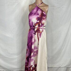 Sigal Women's Maxi Halter Dress, NWT Size S - Algae Purple